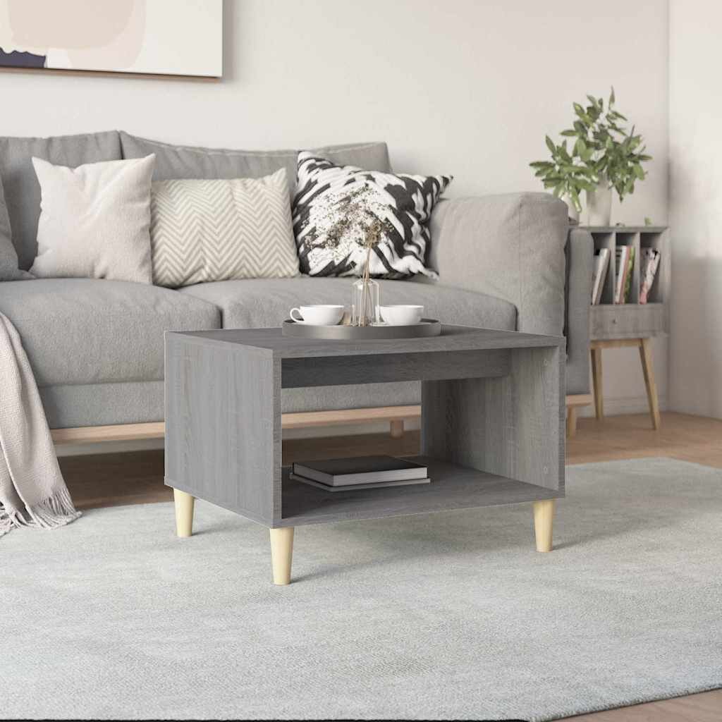 vidaXL Кафе маса сив сонома 60x50x40 см инженерно дърво