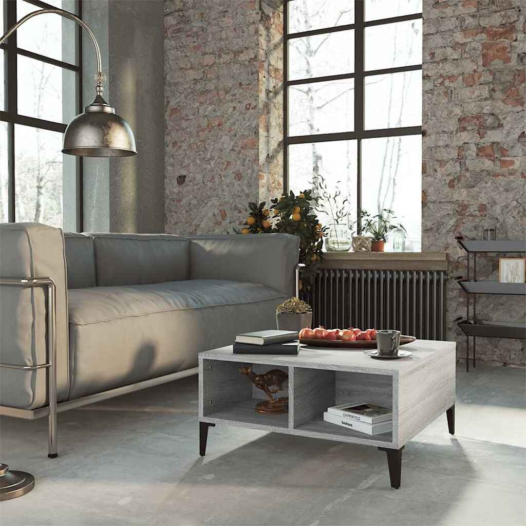 vidaXL Кафе маса сив сонома 60x60x30 см инженерно дърво