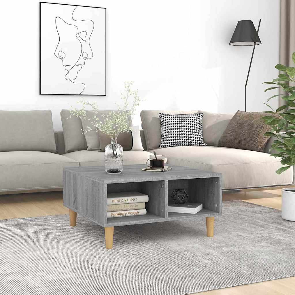 vidaXL Кафе маса сив сонома 60x60x30 см инженерно дърво