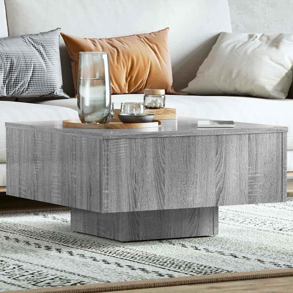 vidaXL Кафе маса сив сонома 60x60x315 см инженерно дърво