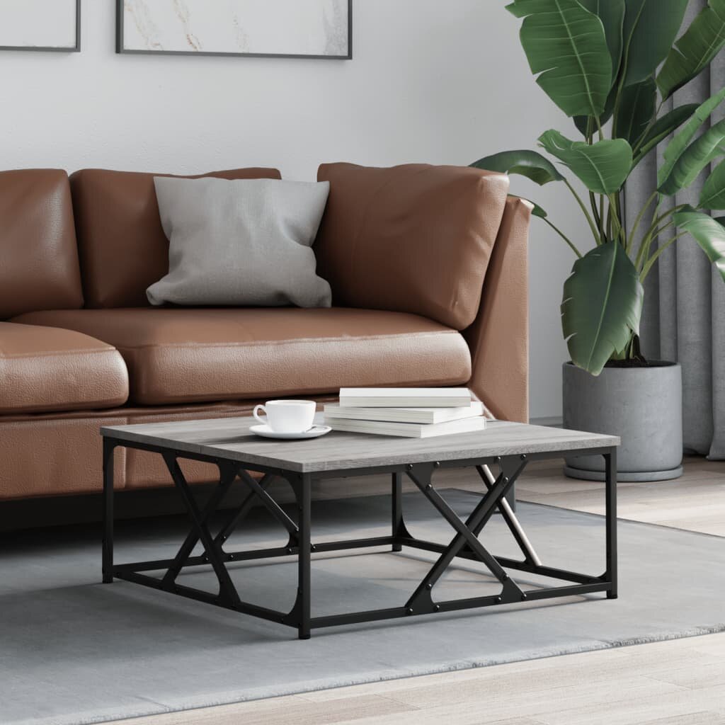 vidaXL Кафе маса сив сонома 70x70x30 см инженерно дърво
