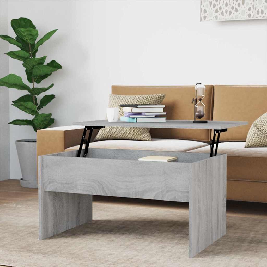 vidaXL Кафе маса сив сонома 80x505x415 см инженерно дърво