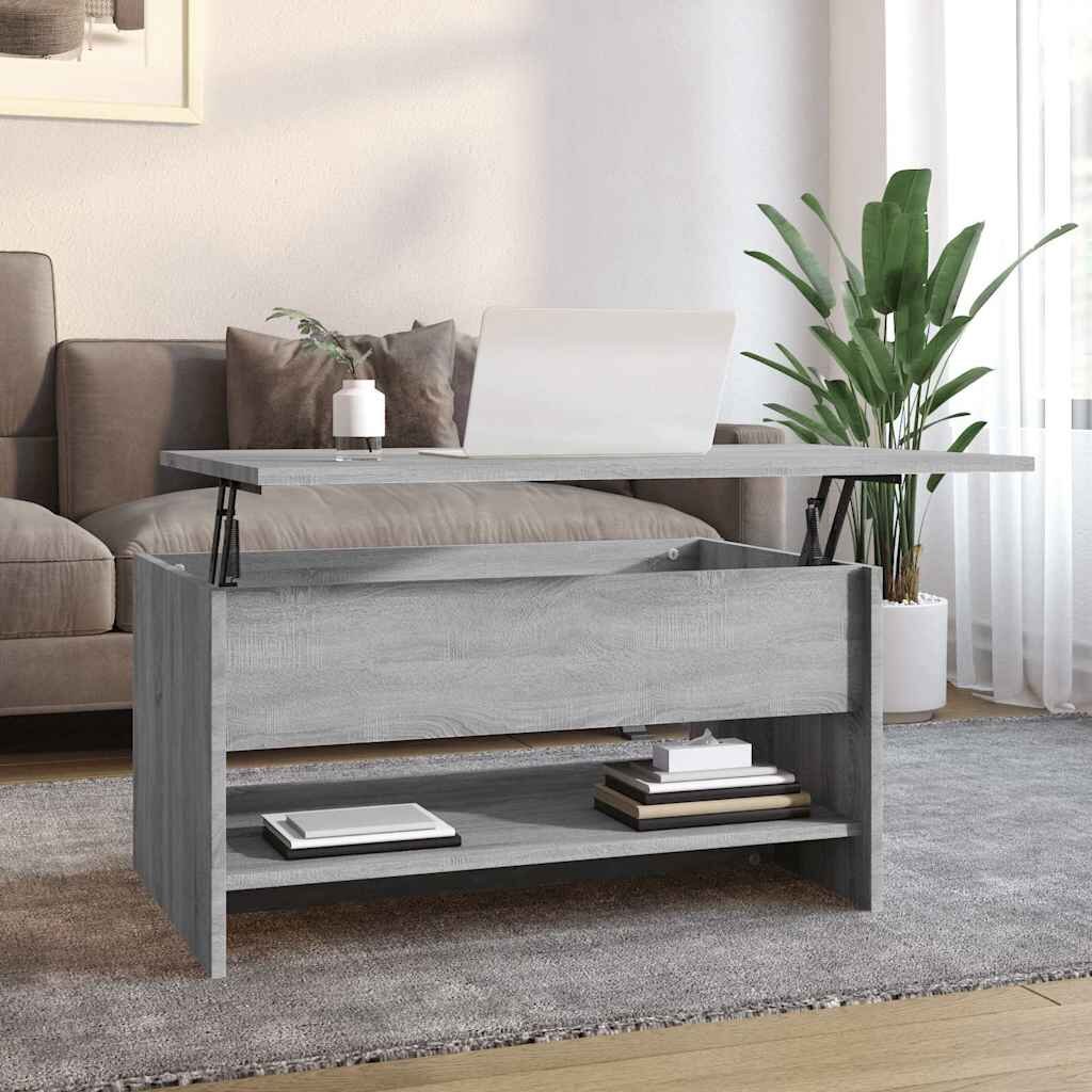 vidaXL Кафе маса сив сонома 80x50x40 см инженерно дърво