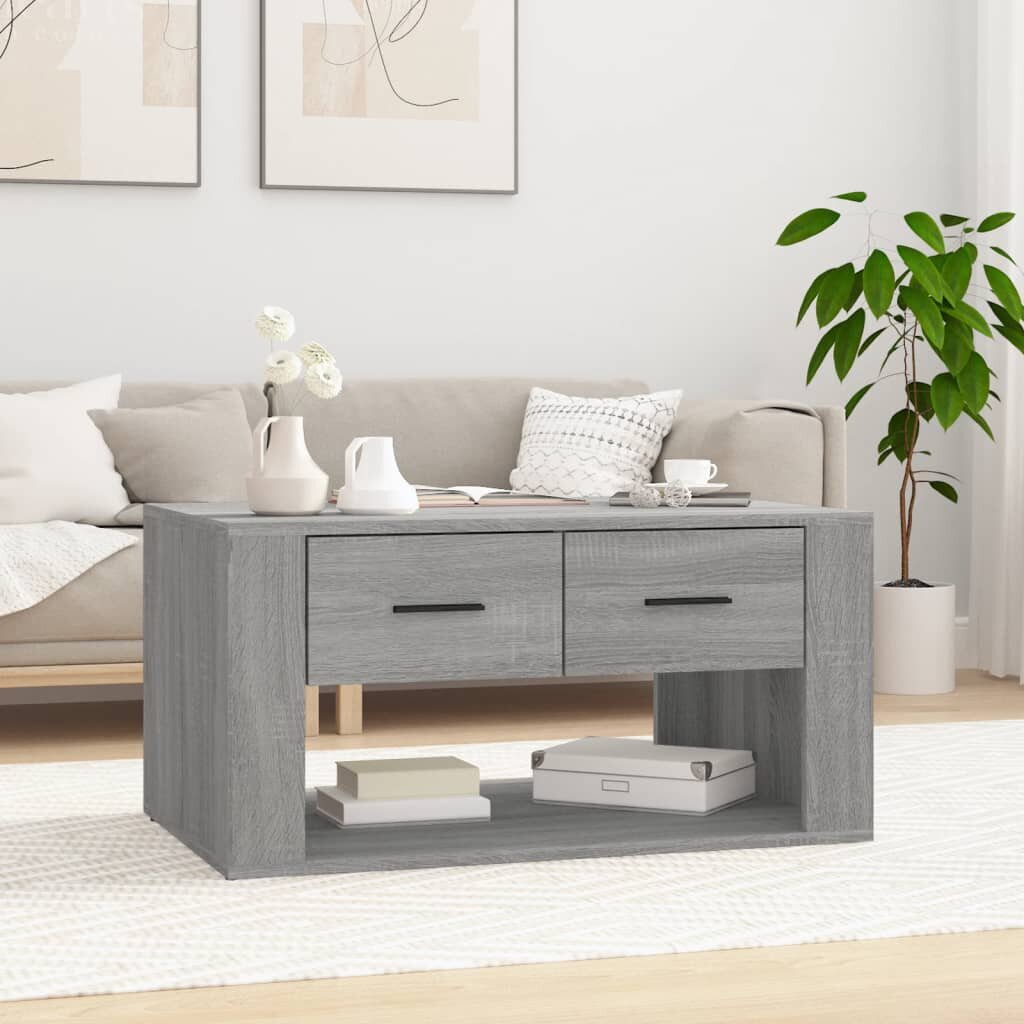 vidaXL Кафе маса сив сонома 80x50x40 см инженерно дърво