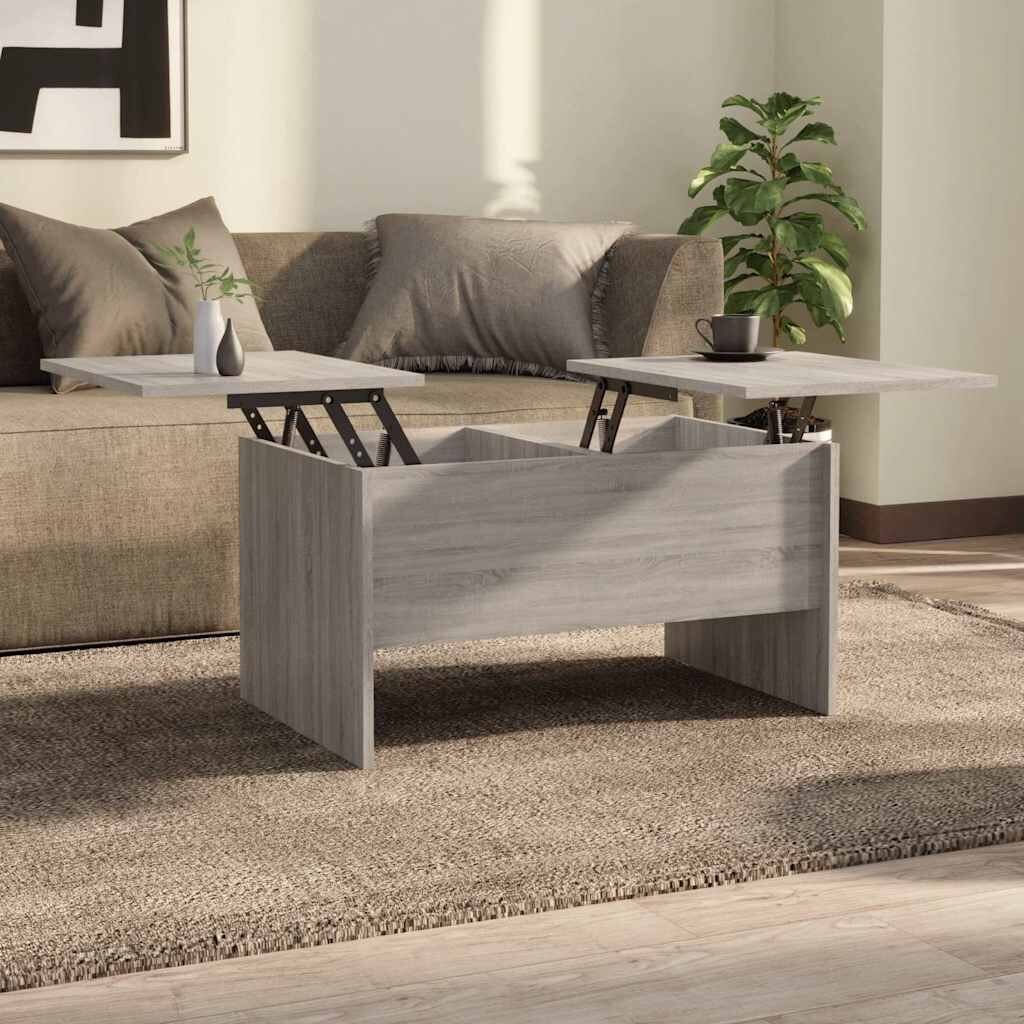 vidaXL Кафе маса сив сонома 80x50x425 см инженерно дърво