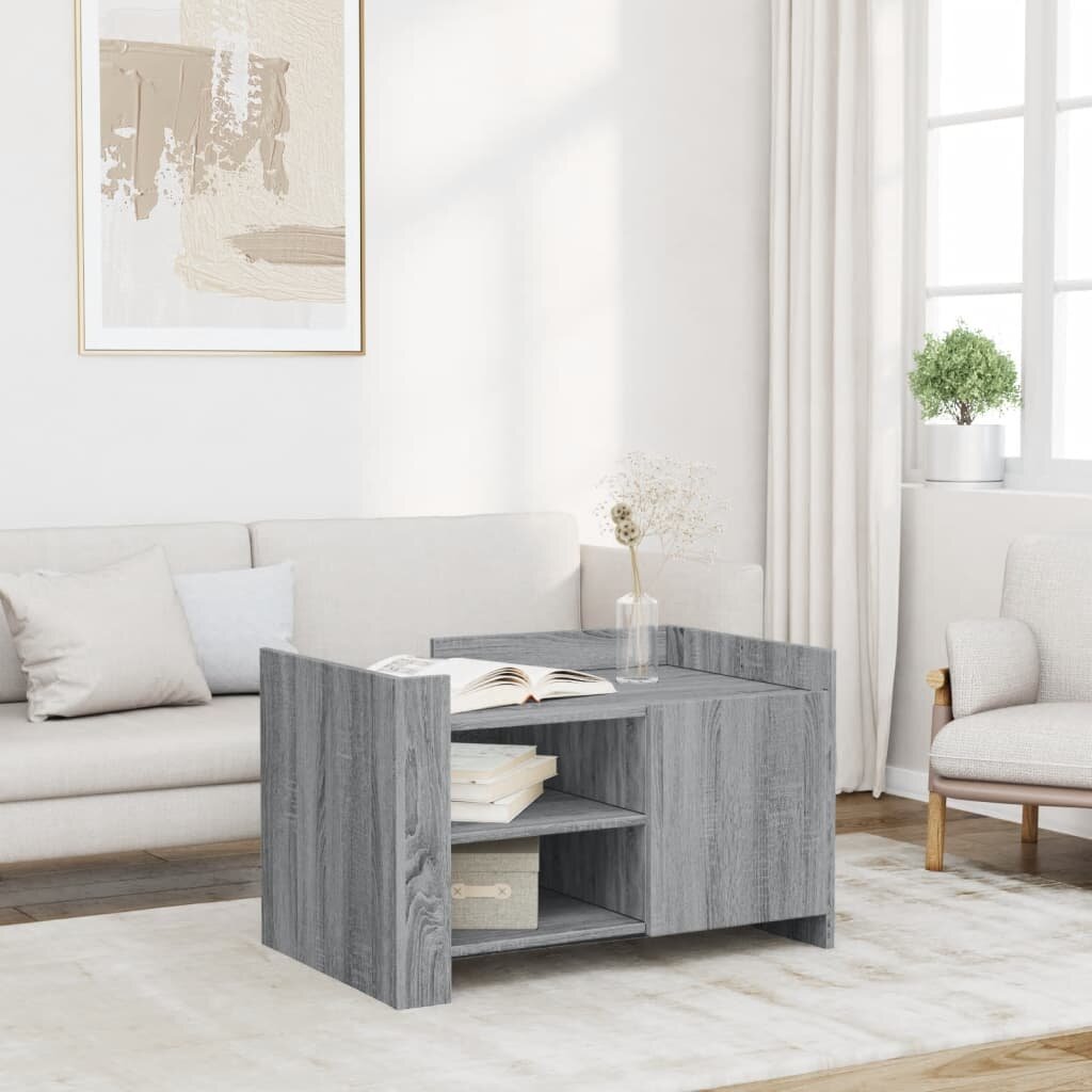 vidaXL Кафе маса сив сонома 80x50x50 см инженерно дърво