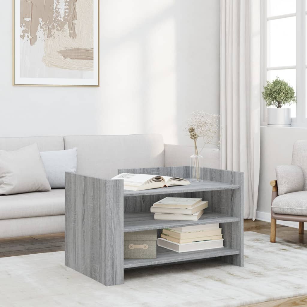 vidaXL Кафе маса сив сонома 80x50x50 см инженерно дърво