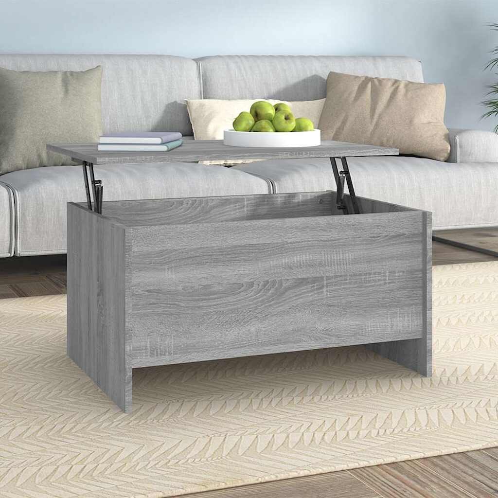 vidaXL Кафе маса сив сонома 80x555x415 см инженерно дърво