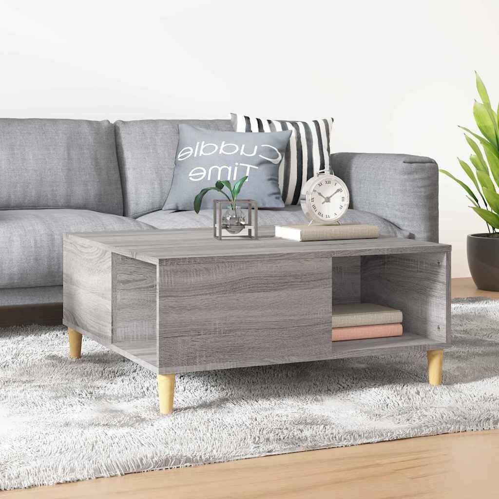 vidaXL Кафе маса сив сонома 80x80x365 см инженерно дърво