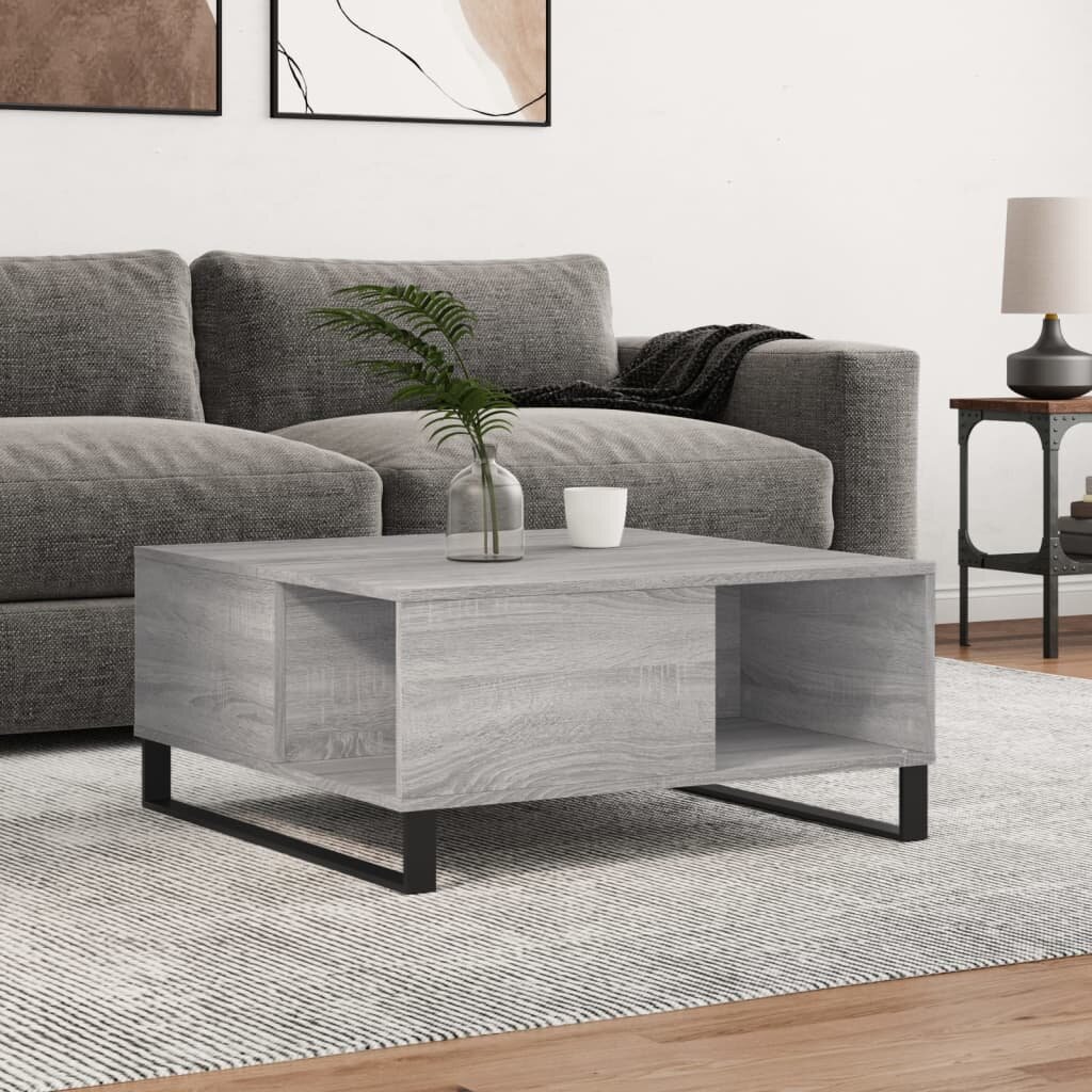 vidaXL Кафе маса сив сонома 80x80x365 см инженерно дърво