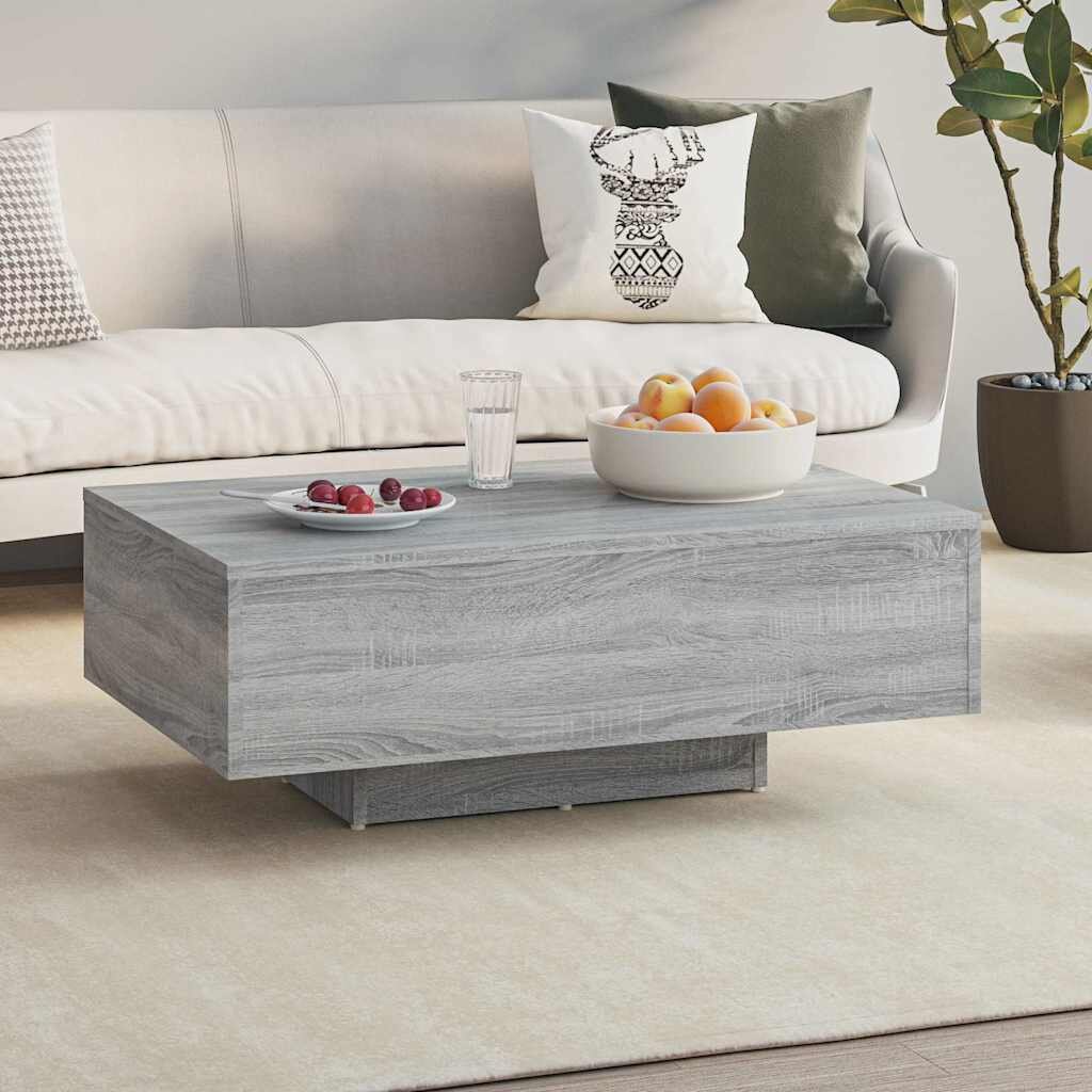 vidaXL Кафе маса сив сонома 85x55x31 см инженерно дърво