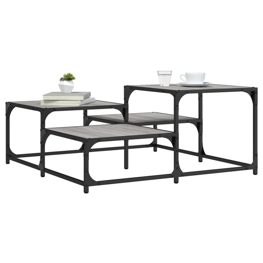 vidaXL Кафе маса сив сонома 875x875x40 см инженерно дърво