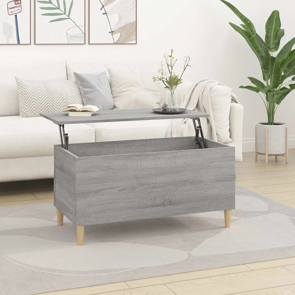 vidaXL Кафе маса сив сонома 90x445x45 см инженерно дърво