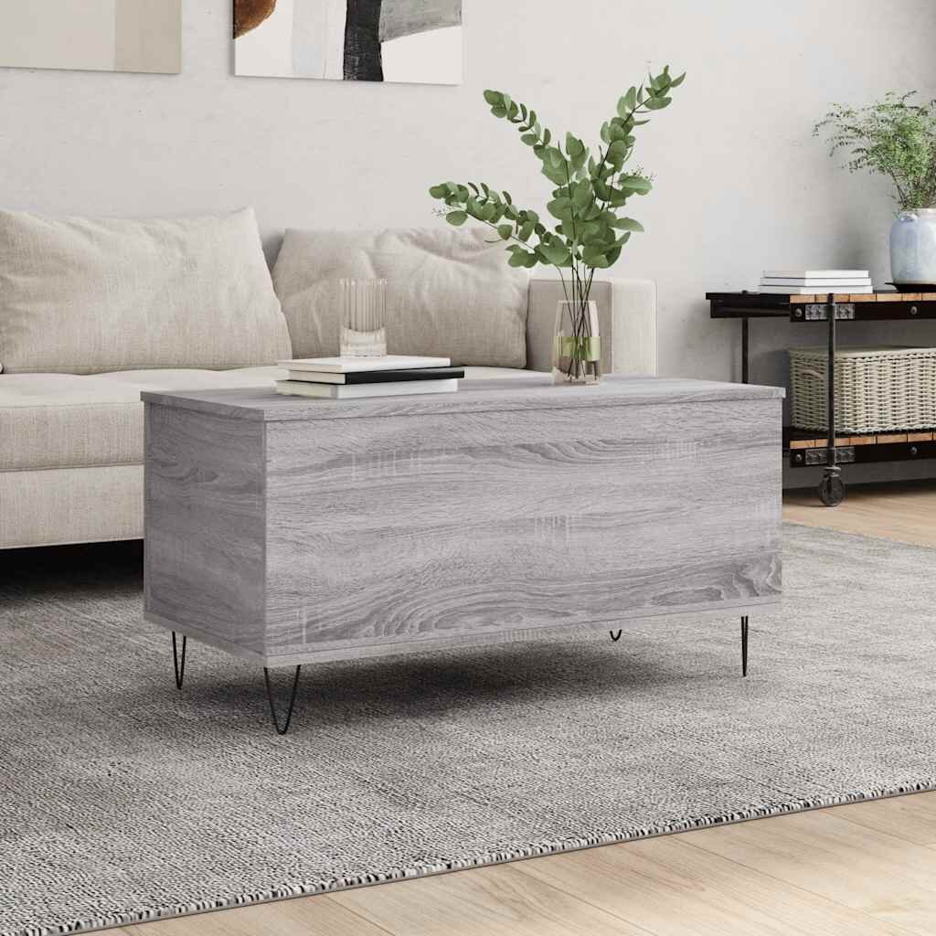 vidaXL Кафе маса сив сонома 90x445x45 см инженерно дърво