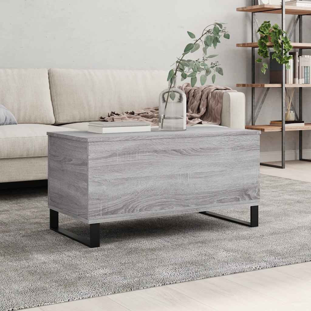 vidaXL Кафе маса сив сонома 90x445x45 см инженерно дърво