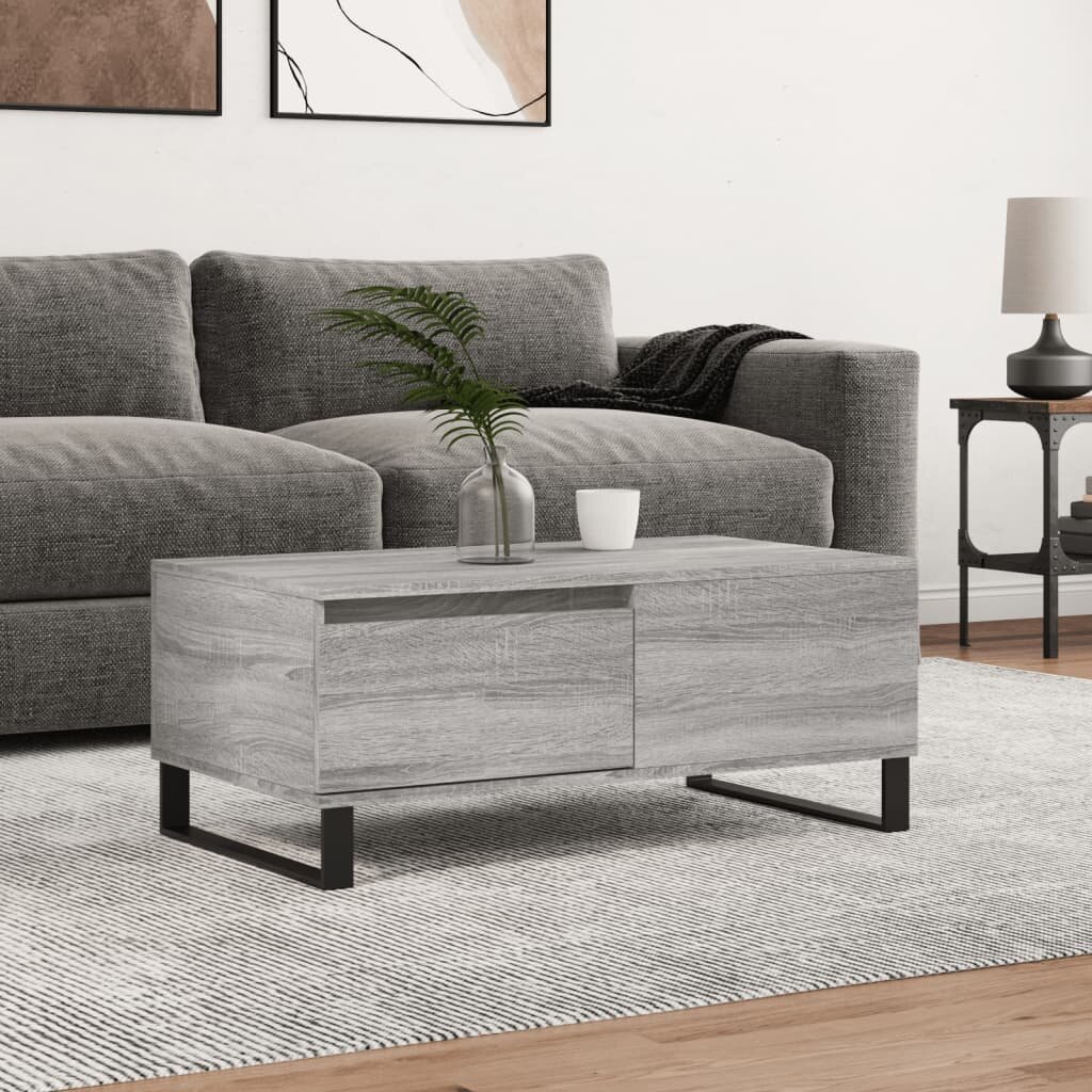 vidaXL Кафе маса сив сонома 90x50x365 см инженерно дърво