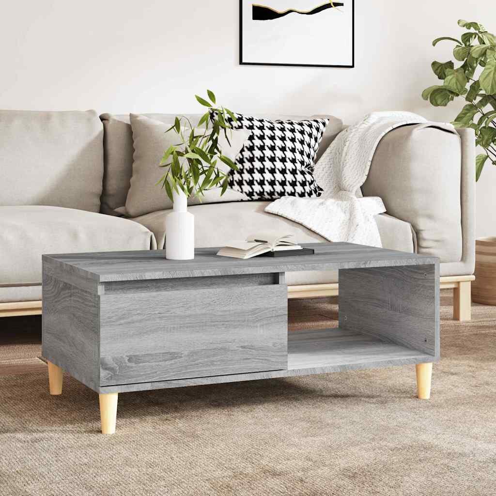 vidaXL Кафе маса сив сонома 90x50x365 см инженерно дърво
