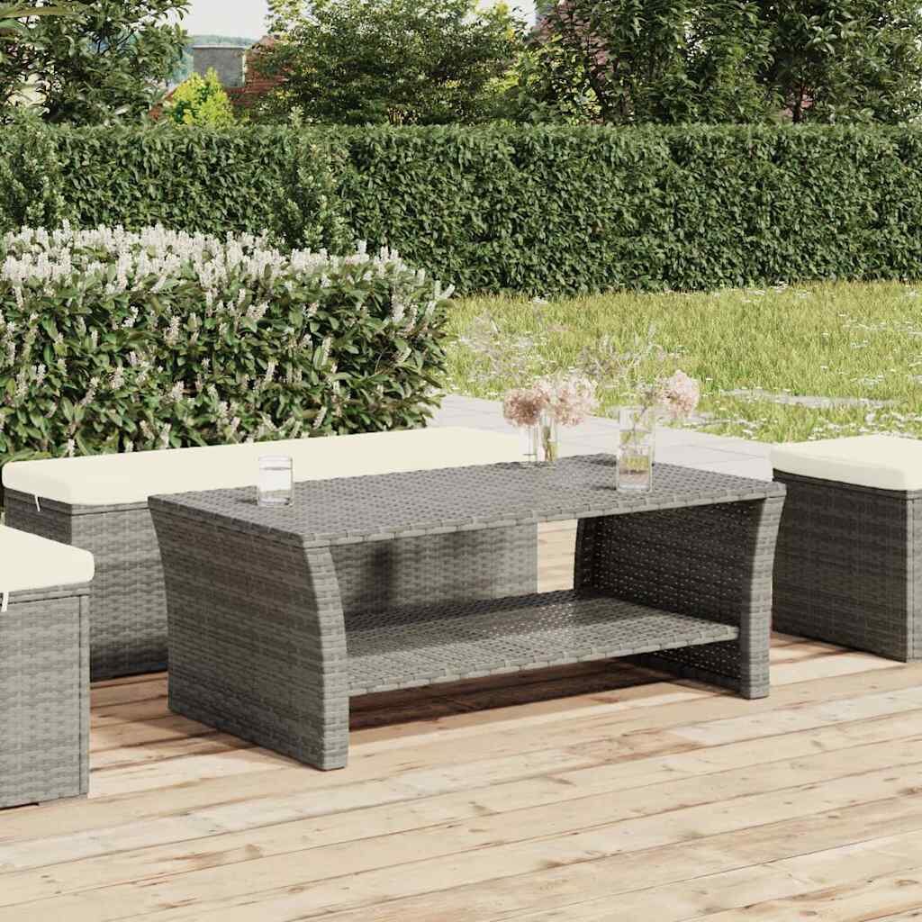 vidaXL Кафе маса сива 100x50x40 см полиратан