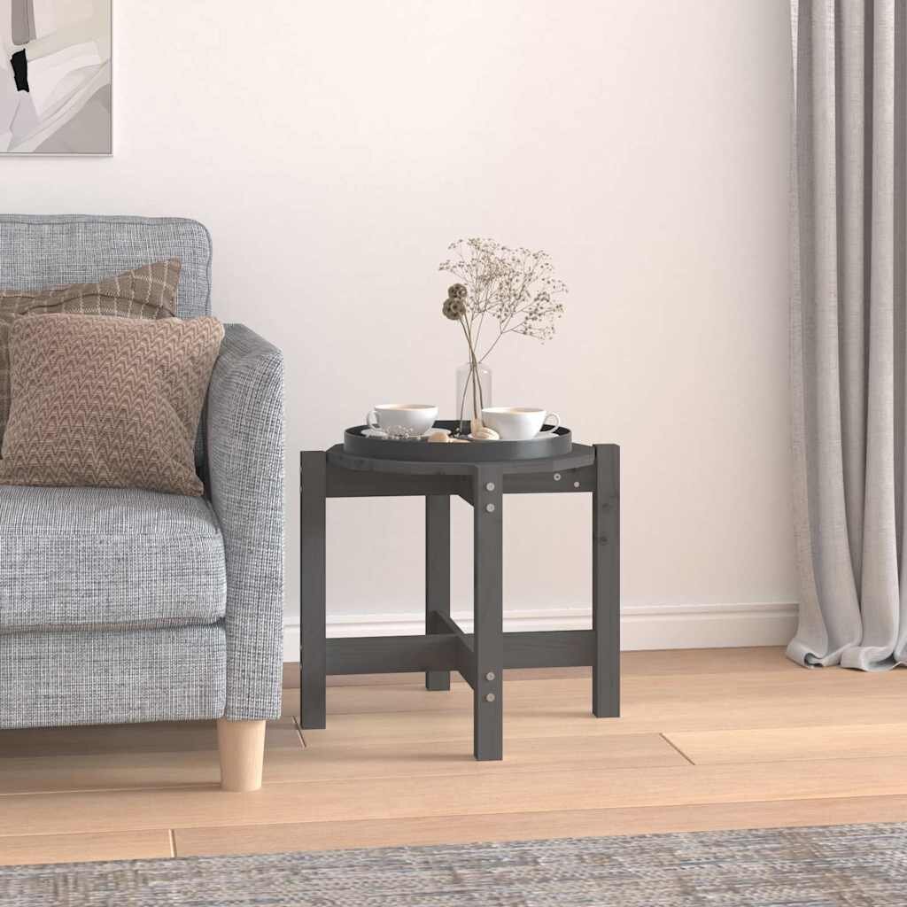 vidaXL Кафе маса сива Ø 525x45 см борово дърво масив