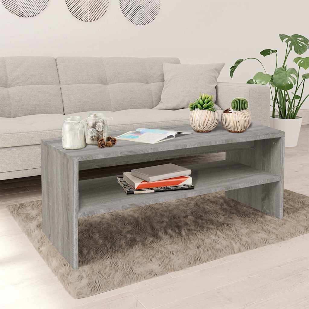 vidaXL Кафе маса сива сонома 100x40x40 см инженерно дърво