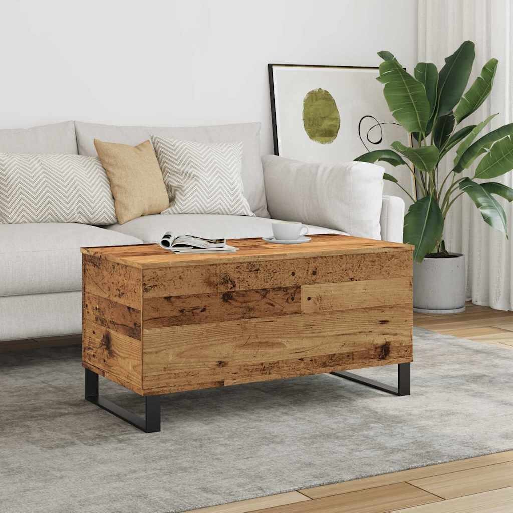 vidaXL Кафе маса старо дърво 90x445x45 см инженерно дърво