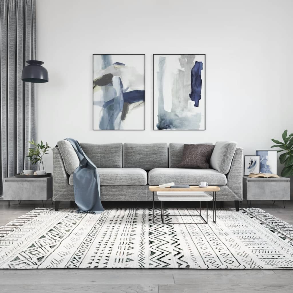 vidaXL Кафе маси 2 бр бетонно сиво 50x46x35 см инженерно дърво