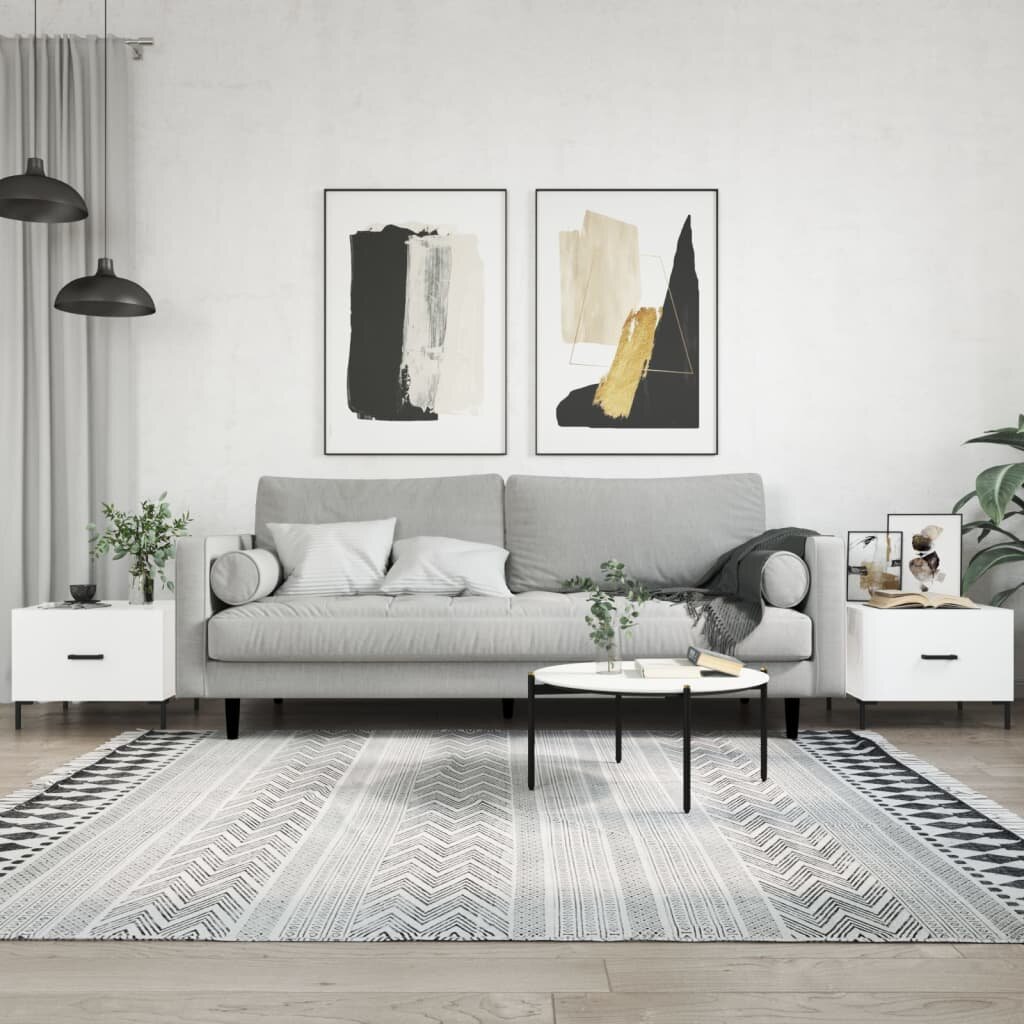 vidaXL Кафе маси 2 бр Бял гланц 50x50x40 см инженерно дърво