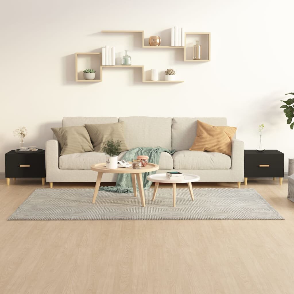 vidaXL Кафе маси 2 бр черни 50x50x40 см инженерно дърво