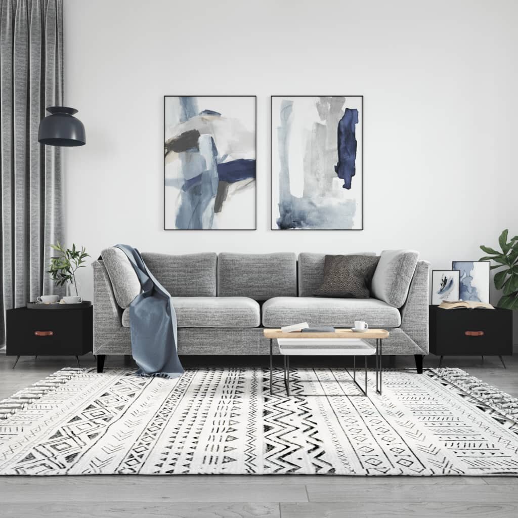 vidaXL Кафе маси 2 бр черни 50x50x40 см инженерно дърво