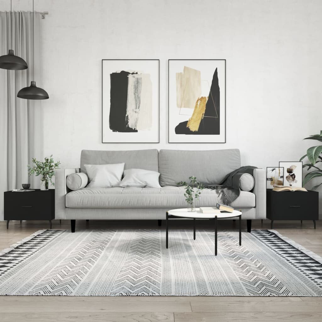 vidaXL Кафе маси 2 бр черни 50x50x40 см инженерно дърво