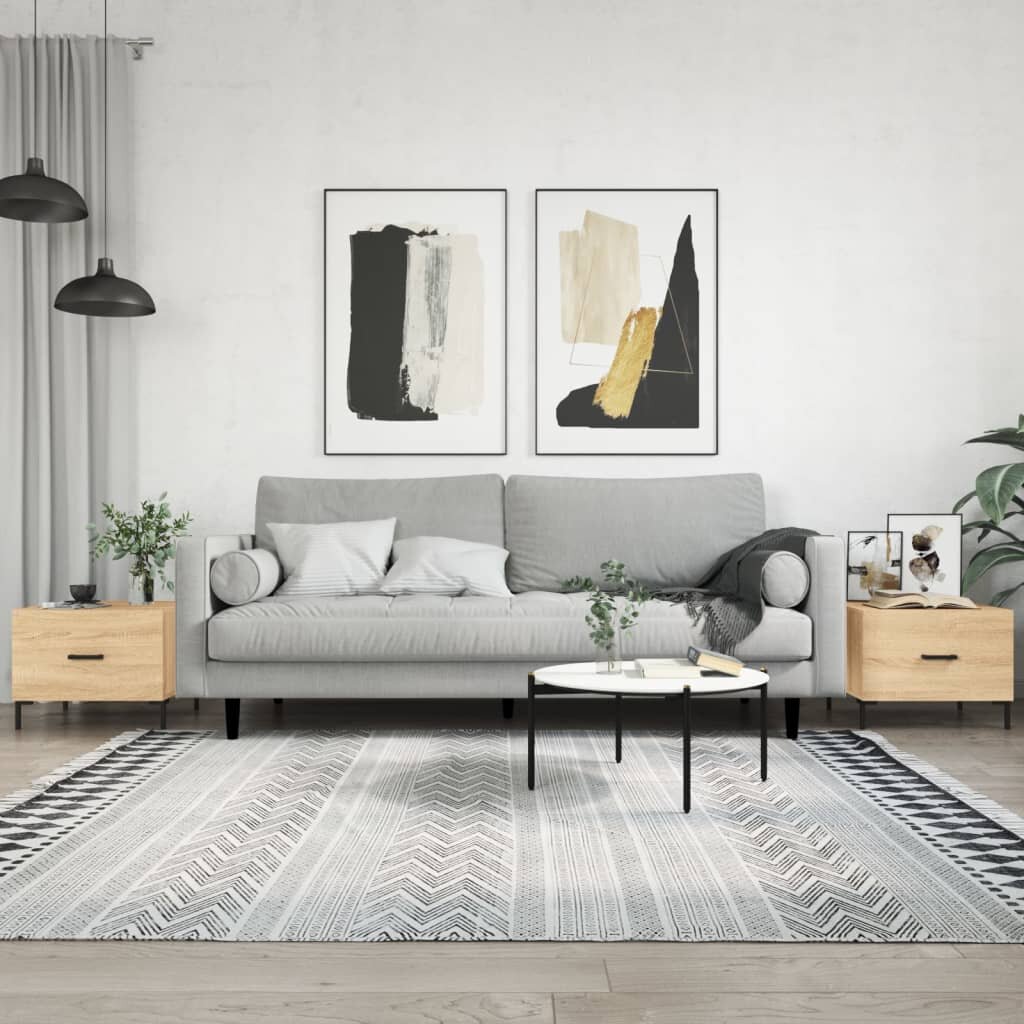 vidaXL Кафе маси 2 бр дъб сонома 50x50x40 см инженерно дърво