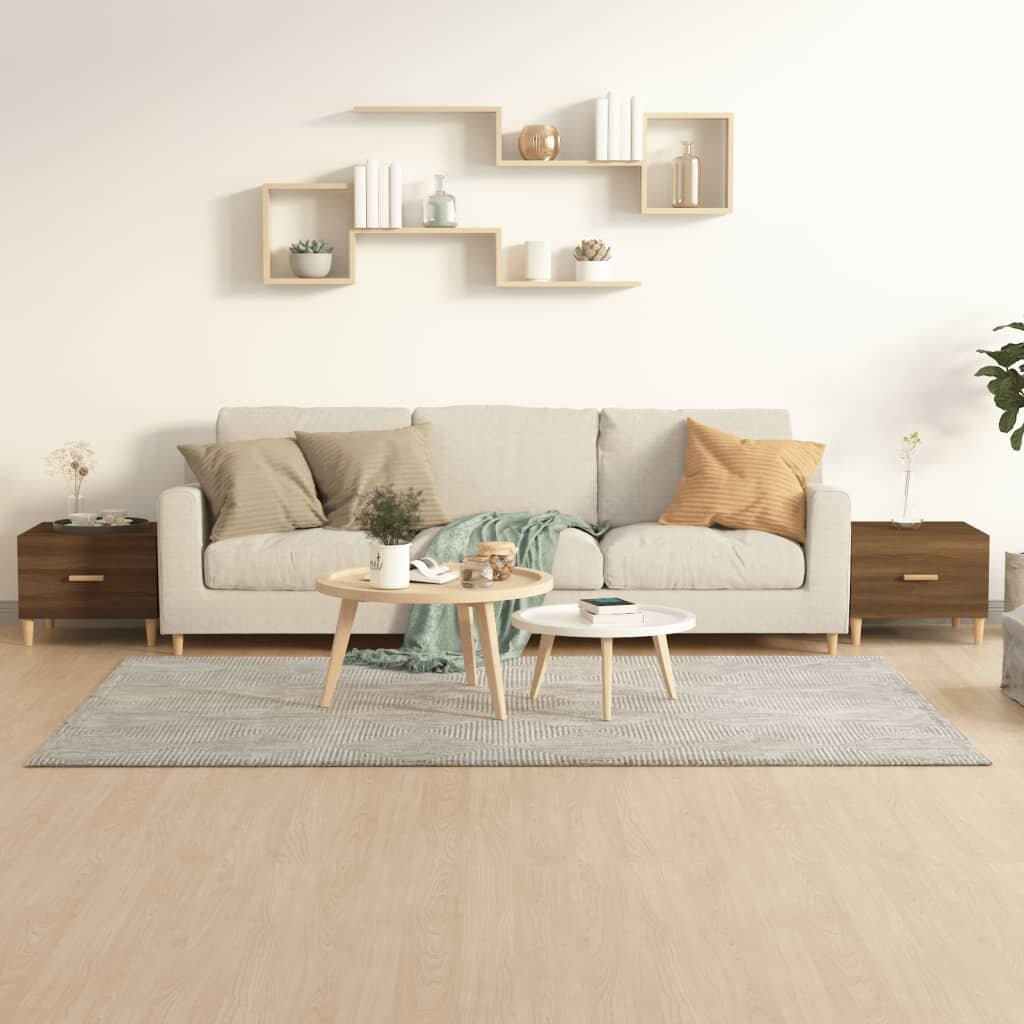 vidaXL Кафе маси 2 бр кафяв дъб 50x50x40 см инженерно дърво