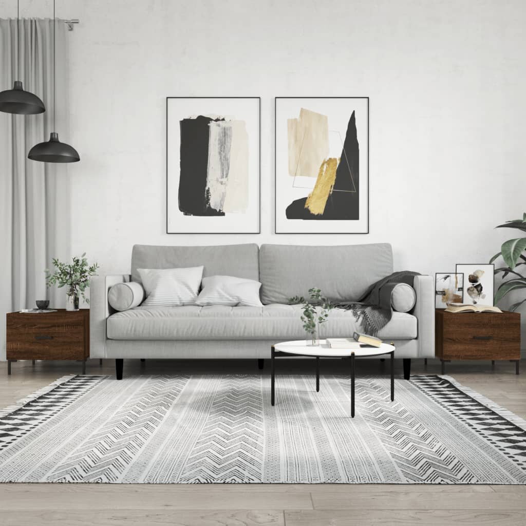 vidaXL Кафе маси 2 бр кафяв дъб 50x50x40 см инженерно дърво