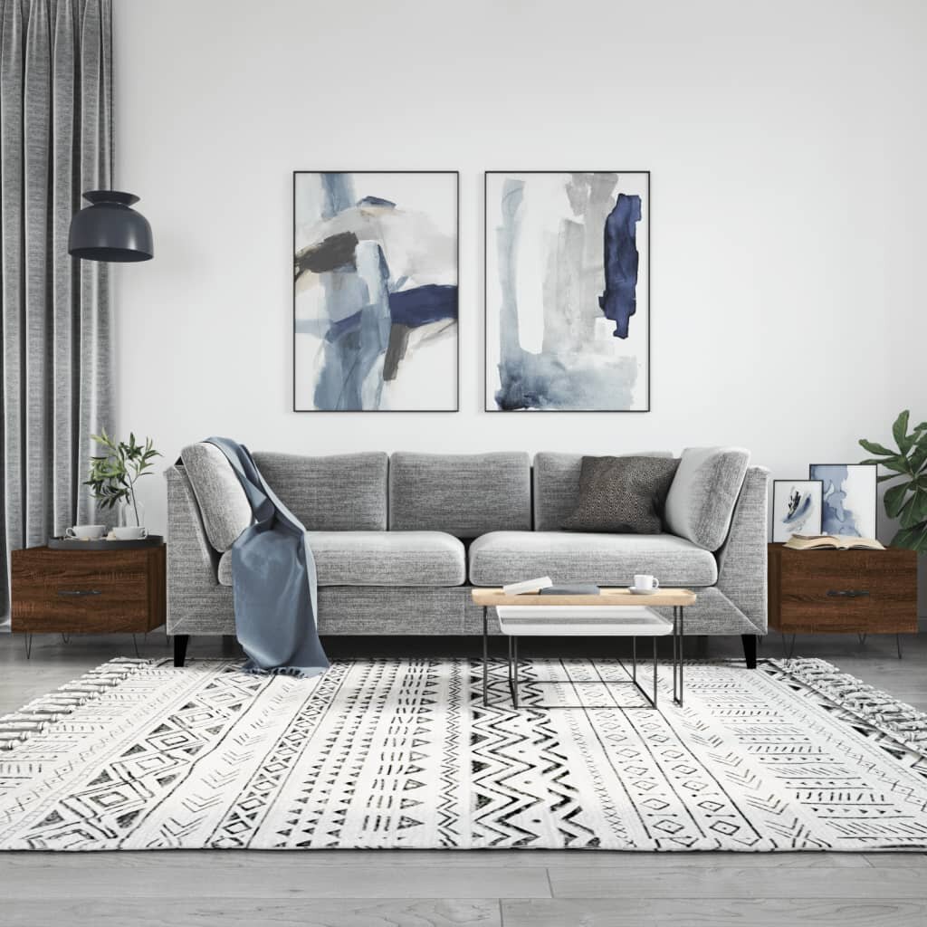 vidaXL Кафе маси 2 бр кафяв дъб 50x50x40 см инженерно дърво