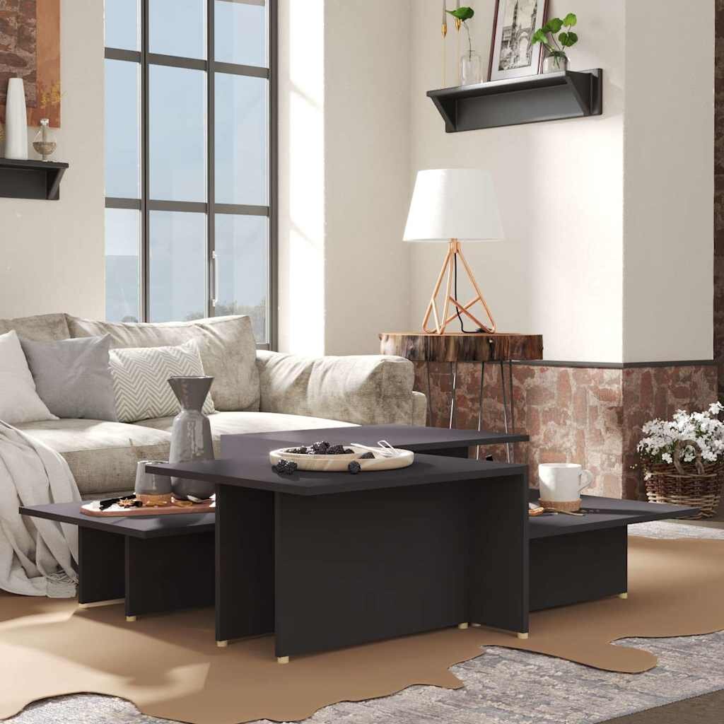 vidaXL Кафе маси 2 бр сиви 1115x50x33 см инженерно дърво