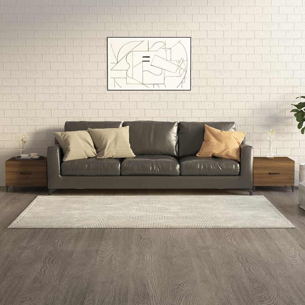 vidaXL Кафе маси с метални крака 2 бр кафяв дъб 50x50x40 см