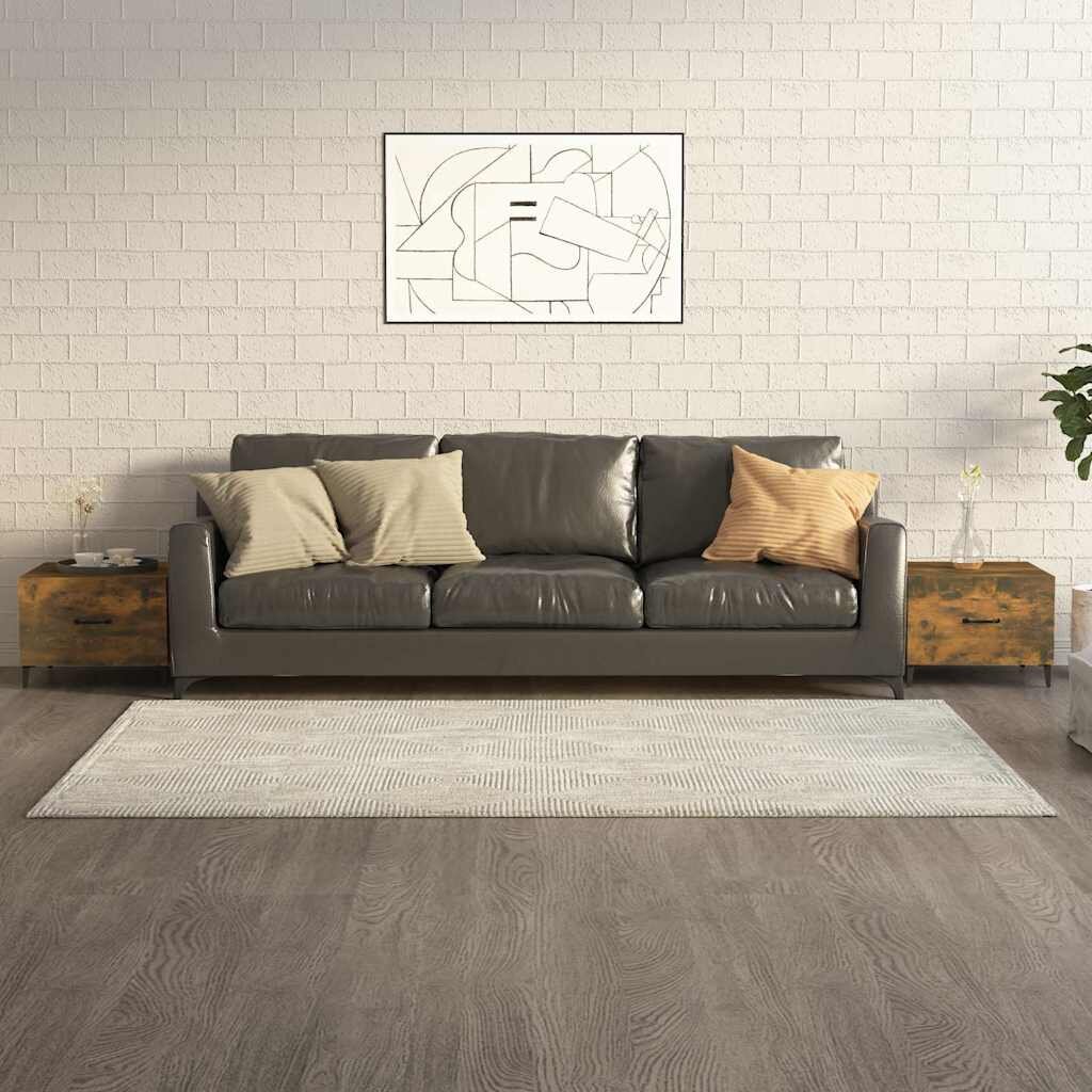 vidaXL Кафе маси с метални крака 2 бр опушен дъб 50x50x40 см