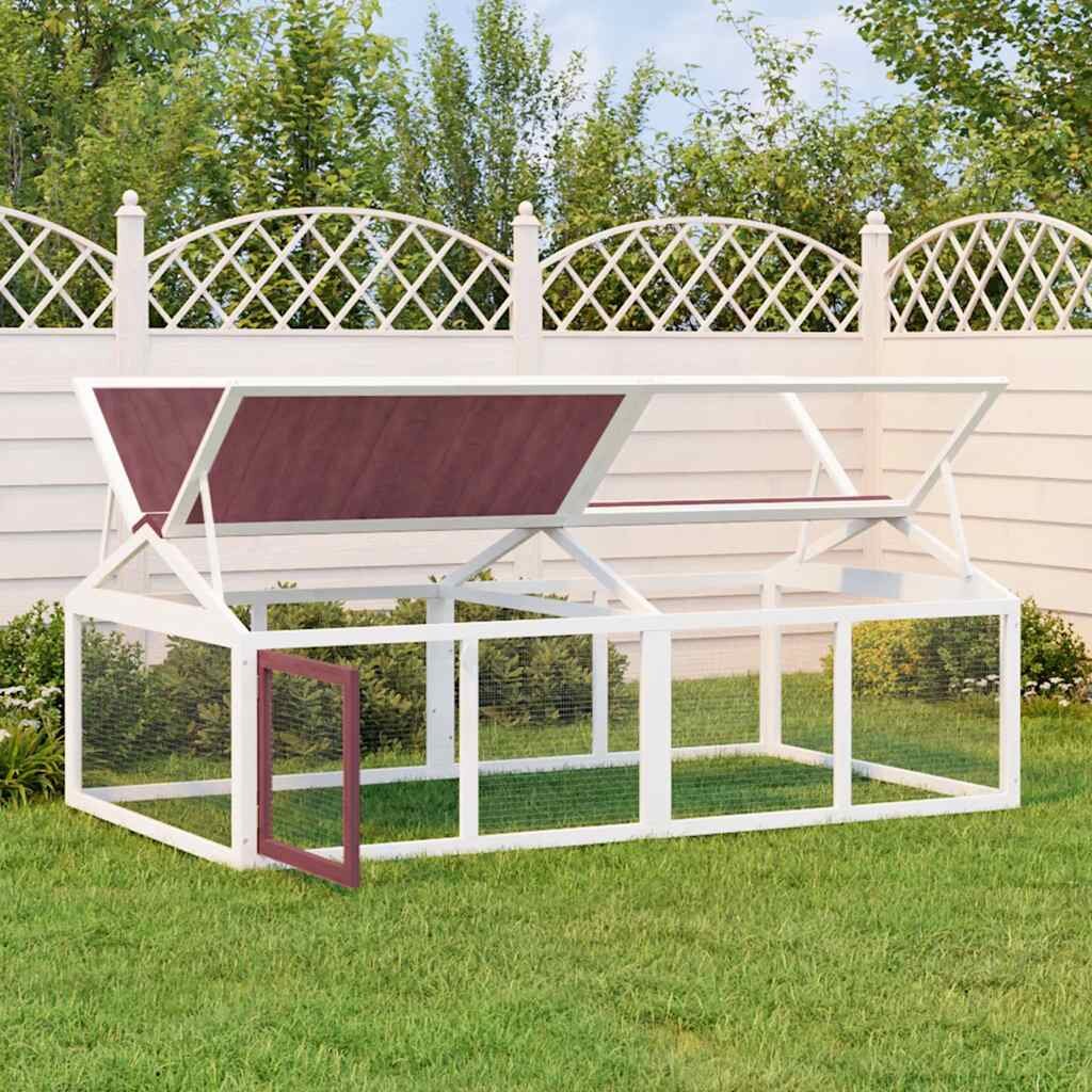 vidaXL Кафез за открито мока 200x1125x74 см борово дърво масив