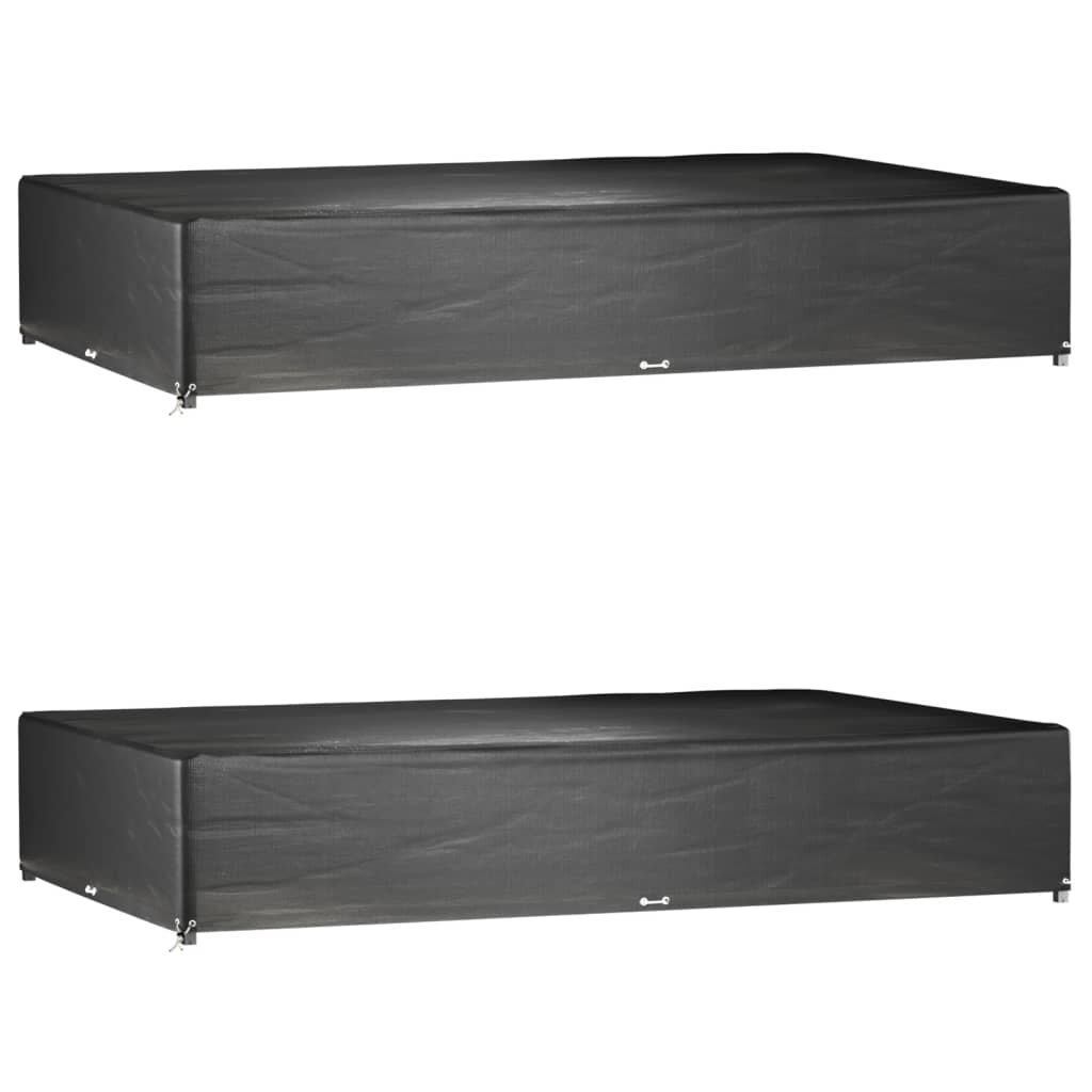vidaXL Калъф градинска мебел 2 бр 16 капси 325x205x60 см правоъгълни