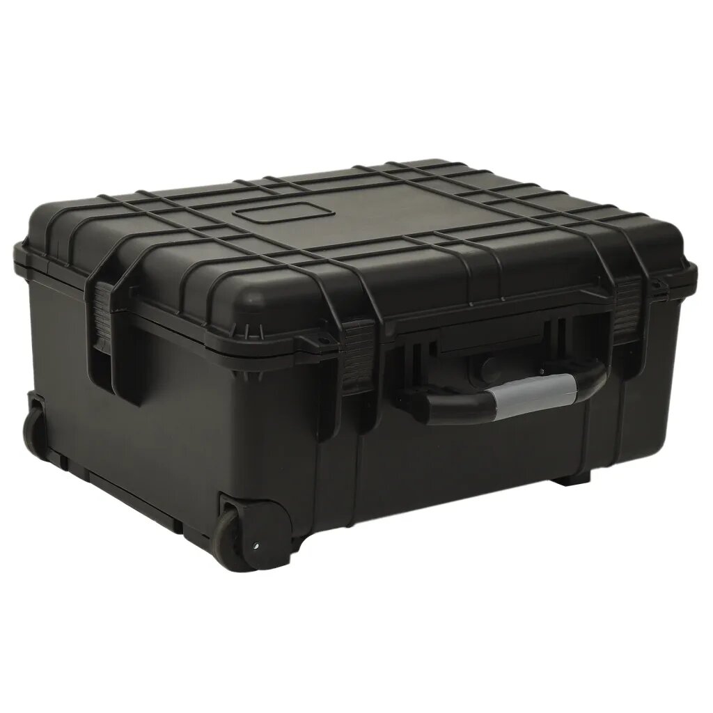 vidaXL Калъф с колела за полет черен 58x45x27 см PP