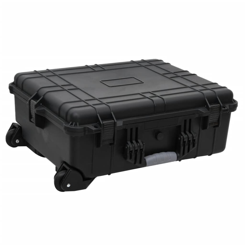 vidaXL Калъф с колела за полет черен 63x50x23 см PP