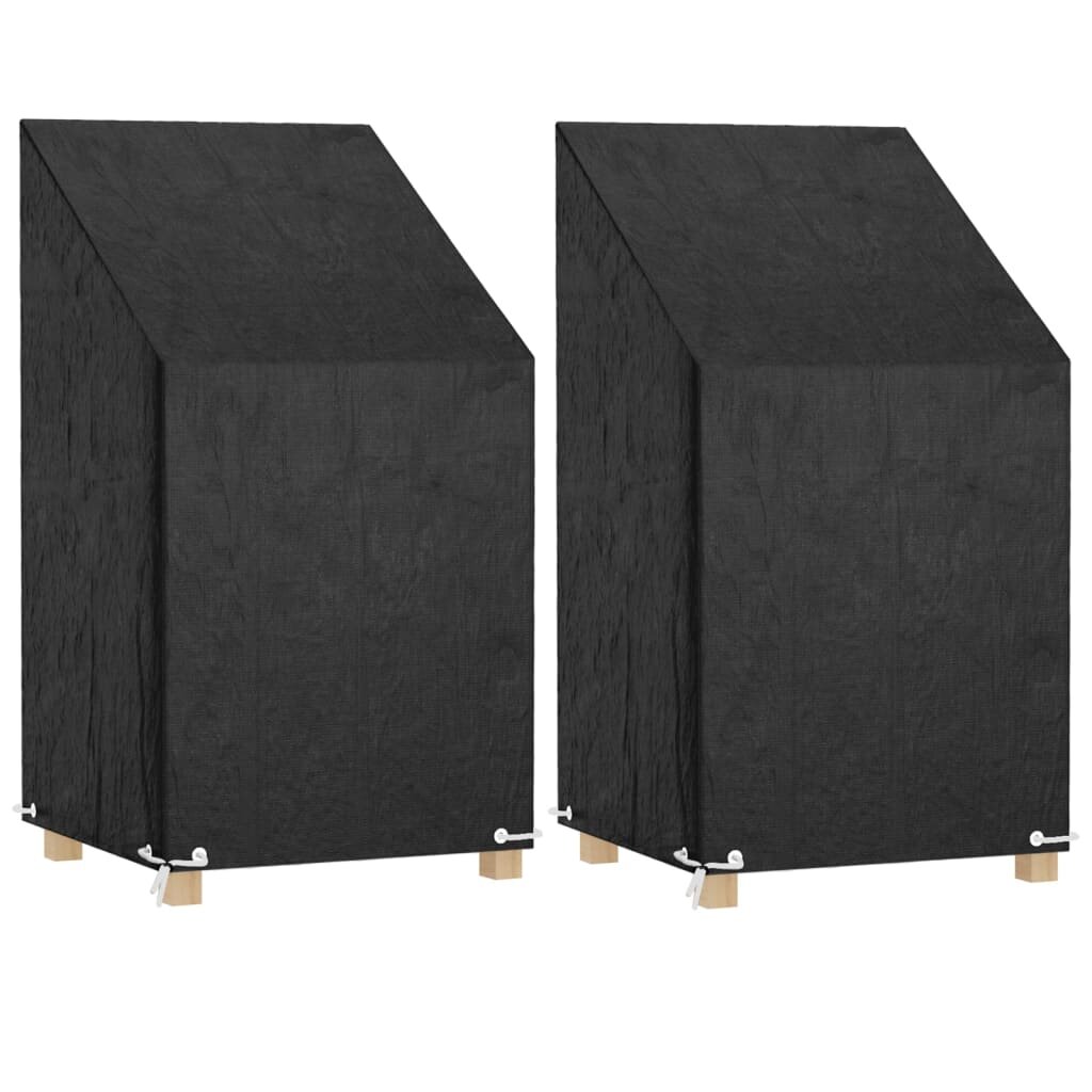 vidaXL Калъф за градински стол 2 бр 8 капси 65x65x80/120 см полиетилен
