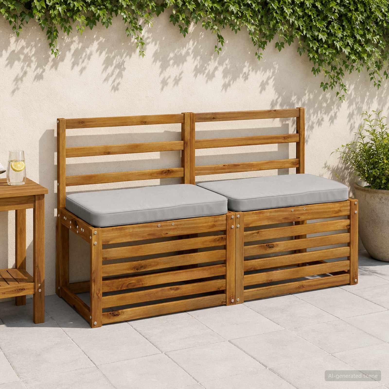 vidaXL Калъф за пейка 1 част VUGHT 100% полиестер Сиво 60 x 40 x 5 см
