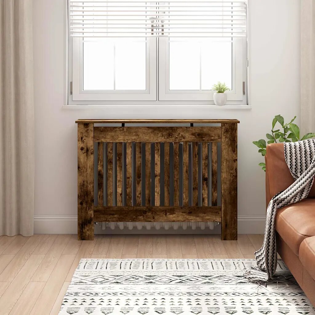 vidaXL Калъф за радиатор Опушен дъб 112 x 19 x 815 cm