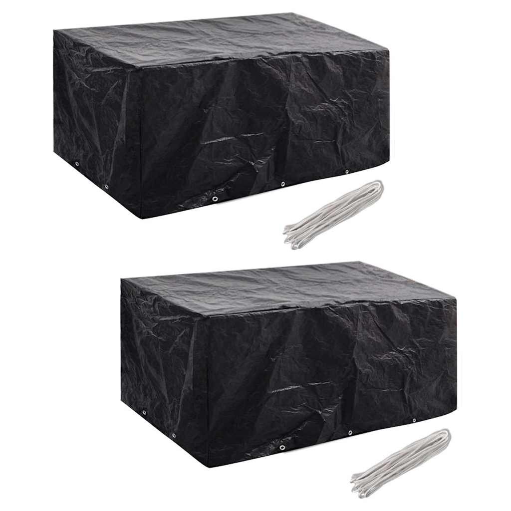 vidaXL Калъфи за 6-местни градински мебели 2 бр 10 капси 240x140 см