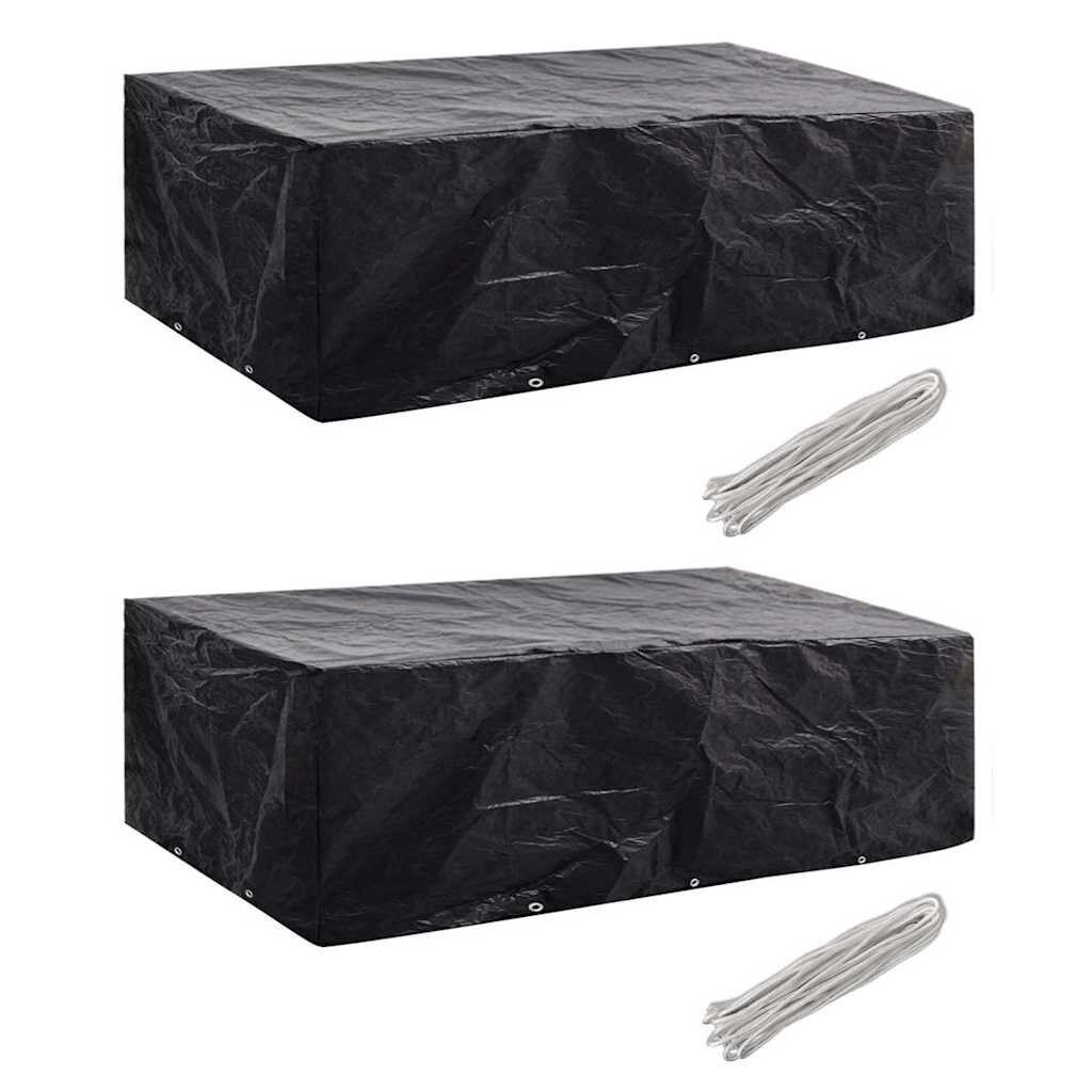 vidaXL Калъфи за 8-местни градински мебели 2 бр 10 капси 300x140 см
