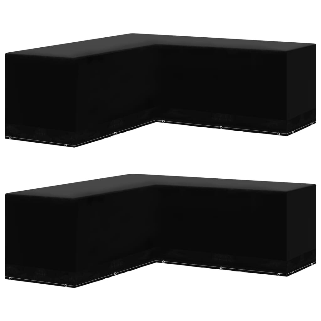 vidaXL Калъфи за градински мебели 2 бр ъглови 12 капси 250x250x90 см