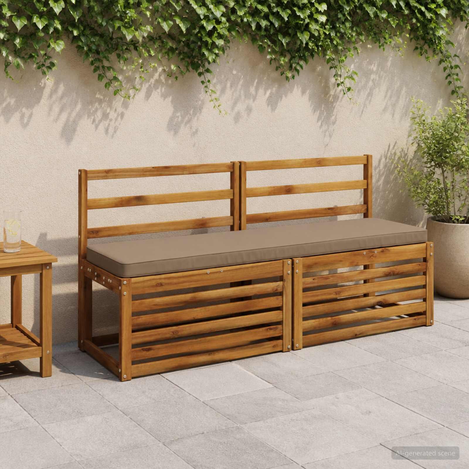 vidaXL Калъфи за пейки 2 части VUGHT 2 бр. 100% полиестер Таупе