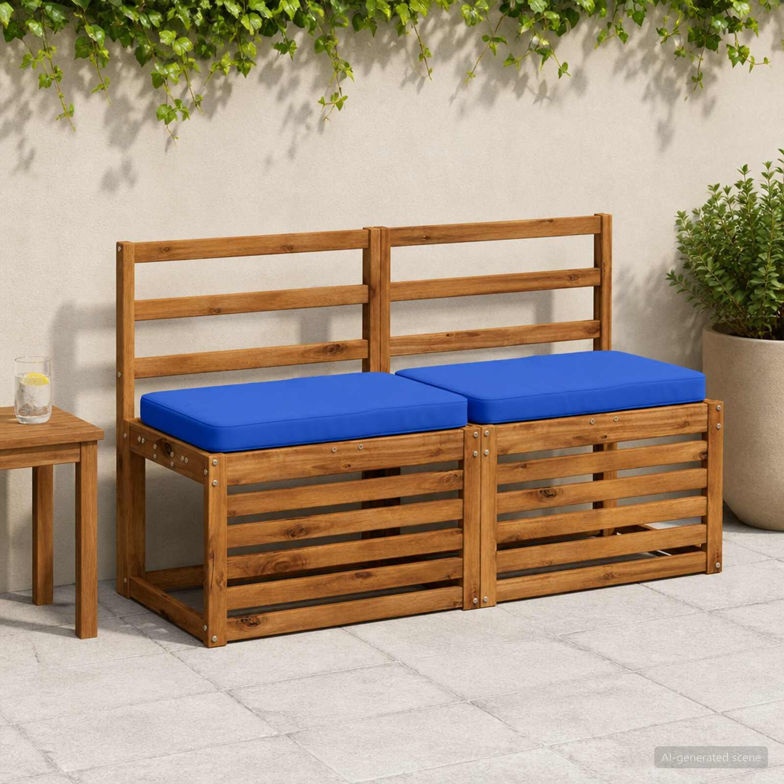 vidaXL Калъфи за пейки 2 части VUGHT 2 pcs 100% полиестер