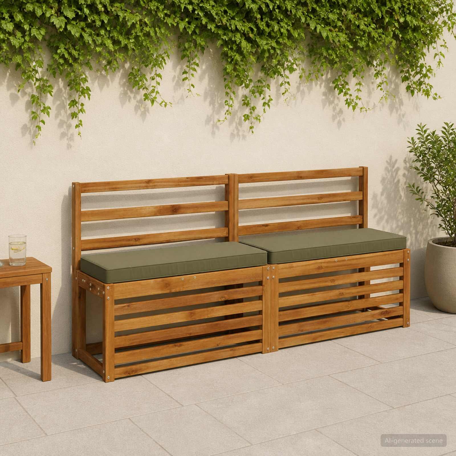vidaXL Калъфи за пейки 2 части VUGHT 2 pcs 100% полиестер
